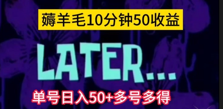 美团薅羊毛玩法，单号日入50+多号多得【仅揭秘】